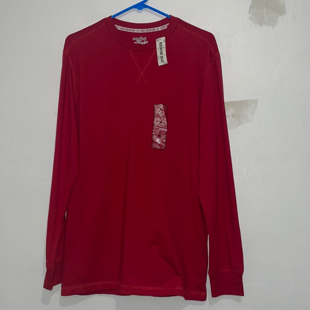 NWT Size M Men’s Joe Boxer Red Long Sleeve Pajama Shirt